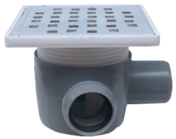 Square Floor Drain with Riser SL 1 Inlet 90° Right SP-H75-150-2