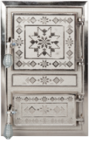 Monobloc Stove Door Romanian Motifs Nickel-Plated