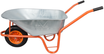Wheelbarrow P, Galvanized Tray with Pneumatic Wheel and Plastic Rim