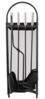 Fireplace Tools with Stand (4 Pieces)