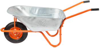 Wheelbarrow A85, Galvanized Tray with Pneumatic Wheel and Metal Rim / V[l]: 85; C[pcs]: 1