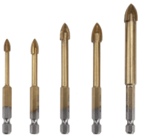 Set of 5 Drill Bits for Glass