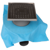 Square Floor Drain Trap with Riser and Waterproofing Membrane EvoSanitary®