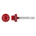 Self-drilling Screw Red with Standard Tip, Thread for Metal and EPDM Washer