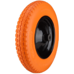 Polyurethane Slim Wheelbarrow Wheel with Metal Rim, Round Profile