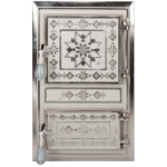 Monobloc Stove Door Romanian Motifs Nickel-Plated