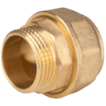 Quick Brass Coupling for Plastic Pipe, Male Thread EvoSanitary®