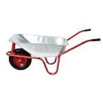 Wheelbarrow R Galvanized Tray with Pneumatic Wheel and Metal Rim 6888