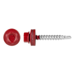 Red Self-Drilling Screw with Reduced Tip, Wood Thread and EPDM Washer (PD)