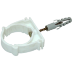 Plastic Pipe Clip with Cover, with Wall Plug and Wood Screw
