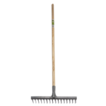 Carbon Grey Rake with Wooden Handle