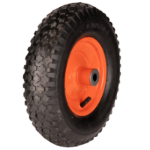 Pneumatic Wheelbarrow Wheel P with Metal Rim, Bearing, Round Profile