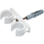 Plastic Pipe Clip with Wall Plug and Wood Screw
