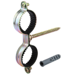 Yellow Zinc-Plated Double Pipe Clamp with Liner EvoSanitary®