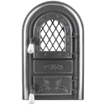 Fireplace Door with Glass Deer Silver Ornaments