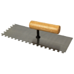 Notched Trowel with Wooden Handle