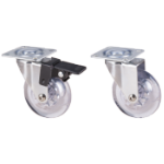 Transparent PP Swivel Caster with Flange
